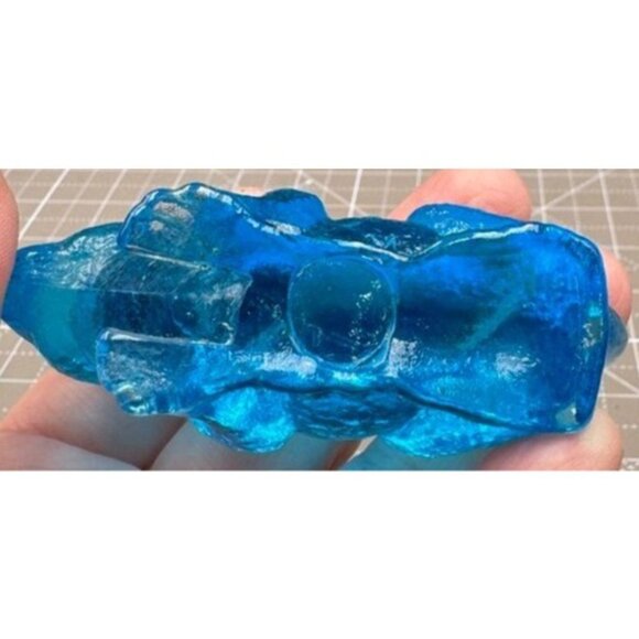 Mosser Glass Light Sea Blue Small Sitting Bunny Figure - Picture 5 of 5